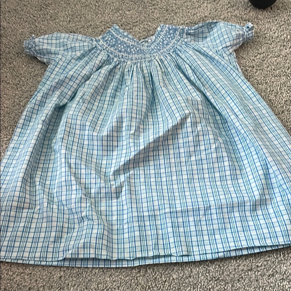 Blue and White Checkered Dress